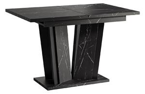 Stol Goodyear 130, Sjajno crna, Crni mramor, 75x80cm