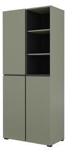 Polica za cipele Alfere 116, Zelena, Crna, 183.4x79.4x40cm