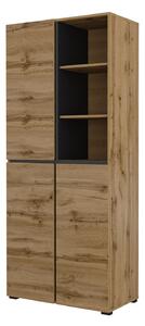Polica za cipele Alfere 116, Wotan hrast, Crna, 183.4x79.4x40cm