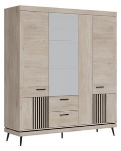 Ormar Sermelu 116, Hrast, Crna, 207x183x56cm