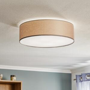 TK Lighting Stropna svjetiljka Rondo, smeđa, Ø 45 cm, prigušiva, Smeđa / hrđa, spavaća soba, Tkanina / tekstil