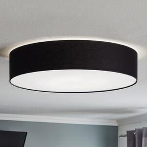 TK Lighting Stropna svjetiljka Rondo, tamno siva Ø 60 cm, prigušiva, Crno, spavaća soba, Tkanina / tekstil