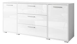 Komoda Sarasota 174, Sjajno bijela, Bijela, 68x150x40cm