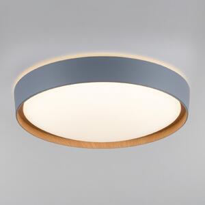 Q-Smart-Home Paul Neuhaus Q-EMILIA LED stropna svjetiljka, siva/drvena, prigušiva, Sivo, Dnevni boravak/blagovaonica, Metal