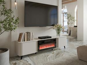 TV stol Charlotte 203, Kašmir, Crna, 49x200x39cm