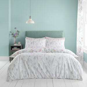 Bijela posteljina za krevet za jednu osobu 135x200 cm Emilia Floral – Catherine Lansfield