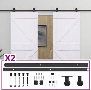 VidaXL Klizna vrata s priborom za montažu 100x210 cm borovina bijela