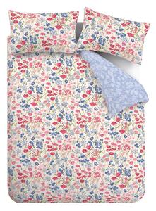 Plava/ružičasta pamučna posteljina za krevet za jednu osobu 135x200 cm Olivia Floral – Bianca