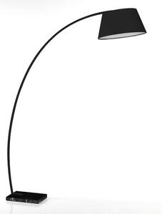 Crna stojeća svjetiljka s tekstilnim sjenilom (visina 205 cm) Yet – Tomasucci