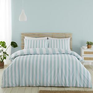 Bijela/plava posteljina za krevet za jednu osobu 135x200 cm Cove Stripe – Catherine Lansfield
