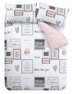 Bijela/ružičasta posteljina za krevet za jednu osobu 135x200 cm Sleep Dreams – Catherine Lansfield