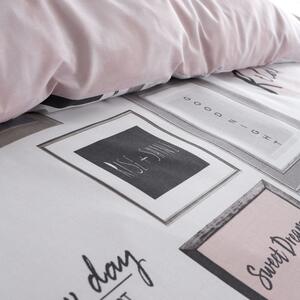 Bijela/ružičasta posteljina za krevet za jednu osobu 135x200 cm Sleep Dreams – Catherine Lansfield