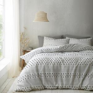 Bijela posteljina za bračni krevet 200x200 cm Aisha Tufted Spot – Pineapple Elephant