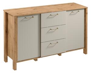 Komoda Venmelu 101, Wotan hrast, Beige, 81x138x41cm