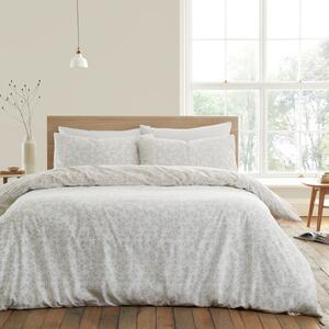 Bijela/bež pamučna posteljina za bračni krevet 200x200 cm Shadow Leaves – Bianca
