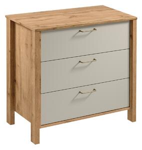 Komoda Venmelu 102, Beige, Wotan hrast, 81x90x47cm