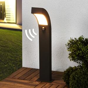 Lucande LED postolje Lennik, senzor, 60 cm, antracit, Crno, Aluminij, Vanjski stupići/staze