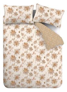 Smeđa/bež posteljina za bračni krevet 200x200 cm Sahara Floral – Pineapple Elephant