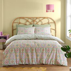 Posteljina za krevet za jednu osobu 135x200 cm Crochet Print – Catherine Lansfield