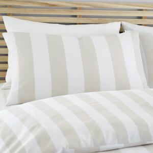 Bijela/bež posteljina za bračni krevet 200x200 cm Cove Stripe – Catherine Lansfield