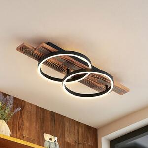 Lindby LED stropno svjetlo Sentoa, drvo, 75 cm dužine, 3.000 K, prigušiva, Drvo, Dnevni boravak/blagovaonica, Drvo, Strop s više plamena