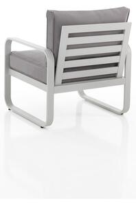Svijetlo siva metalna vrtna fotelja Ischia – Tomasucci