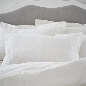 Bijela pamučna posteljina za krevet za jednu osobu 135x200 cm French Knot Jacquard – Bianca