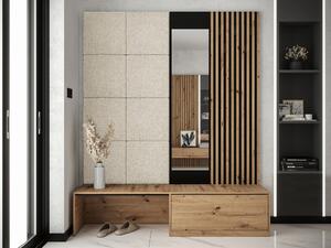 Set za hodnik Hartford 322, Crna, Artisan hrast, 205x172x42cm