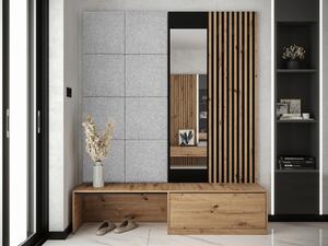 Set za hodnik Hartford 322, Artisan hrast, Crna, 205x172x42cm