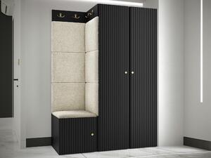 Set za hodnik Hartford 387, Crna, Svijetlo smeđa, 186x116x46cm
