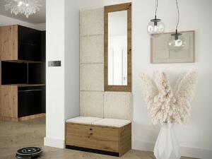 Set za hodnik Hartford 319, Crna, Artisan hrast, 206x84x44cm