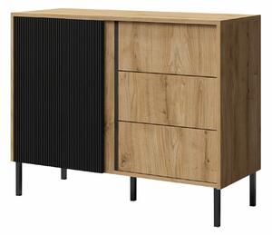 Komoda Lumiri 104, Crna, Hrast, 80x100x41cm