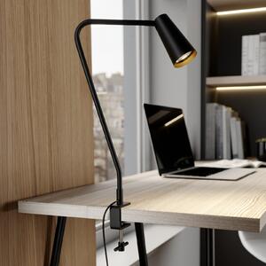 Lucande clip light Angelina, crna/zlatna, metal, 47cm
