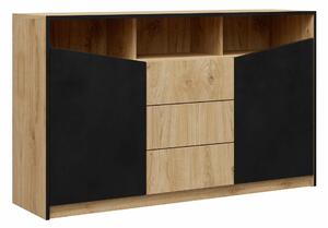 Komoda Tenreme 102, Crna, Hrast, 91x150x41cm
