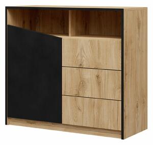 Komoda Tenreme 103, Crna, Hrast, 91x100x41cm