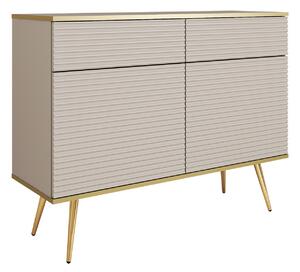 Komoda Felduno 105, Krem, Zlatno, 85x107x39cm