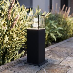 Lucande Podna lampa Keke, visina 30 cm, antracit, aluminij, prigušiva, Crno, Metal