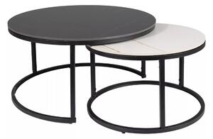 Stolići za kavu Detroit 607, Bijeli mramor, Crni mramor, 42cm