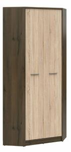 Kutni ormar Novsore 119, Tamni hrast, Sonoma hrast, 197x79.5x79.5cm