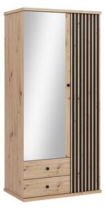 Ormar Venmava 116, Artisan hrast, Crna, 213x100x60cm
