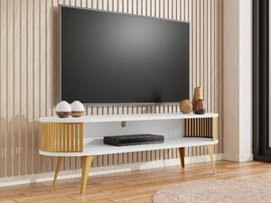 TV stol Sordore 109, Bijela, Zlatno, 44x140x40cm
