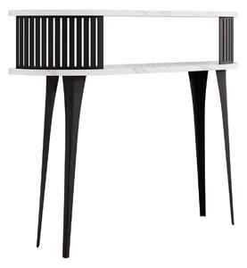 Konzola Sordore 111, Bijeli mramor, Bijela, 89x100x25cm