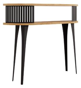Konzola Sordore 111, Obrt zlatni hrast, Crna, 89x100x25cm