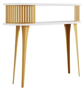 Konzola Sordore 112, Zlatno, Bijela, 86x100x25cm