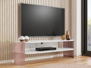 TV stol Sordore 123, Crni mramor, Ružičasta, 44x140x40cm