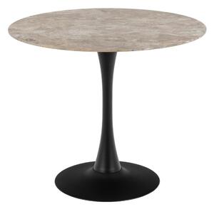 Stol Norsica 616, Smeđi mramor, Crna, 75cm