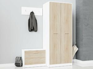 Set za hodnik Novsore 152, Bijela, Sonoma hrast