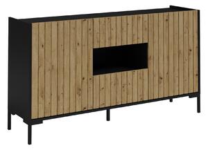 Komoda Vofeno 102, Artisan hrast, Crna, 83x150x40cm