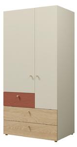 Ormar Domcali 101, Coral, Beige, Hrast, 185x90x60cm