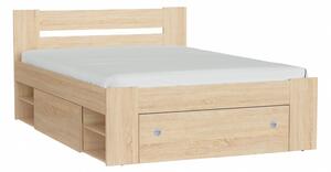 Krevet Novsore 128, Sonoma hrast, 85.5x145.5cm